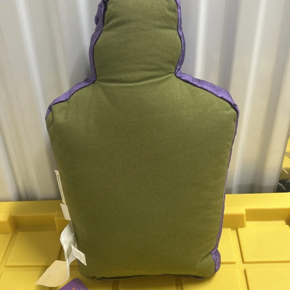 Witch's Brew Decorative Pillow-Purple Bottle Caution Skull!